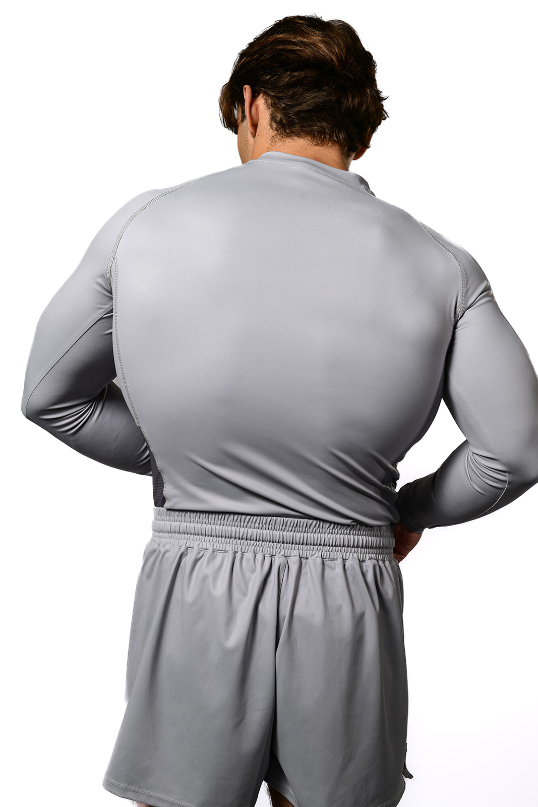 Grey Long Sleeve BJJ Rashguard