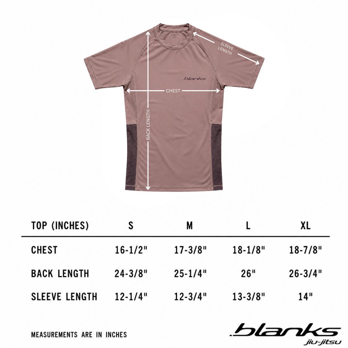Rashguard measurement guide for Brown BJJ Kit